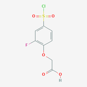 molecular formula C8H6ClFO5S B3373894 2-[4-(Chlorosulfonyl)-2-fluorophenoxy]acetic acid CAS No. 1016737-75-9
