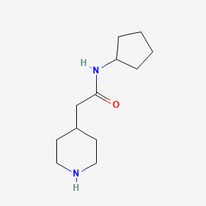 molecular formula C12H22N2O B3373920 N-cyclopentyl-2-(piperidin-4-yl)acetamide CAS No. 1016770-49-2