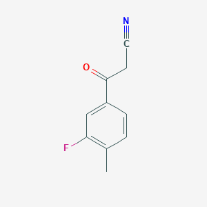 molecular formula C10H8FNO B3373933 3-(3-氟-4-甲基苯基)-3-氧代丙腈 CAS No. 1016770-89-0