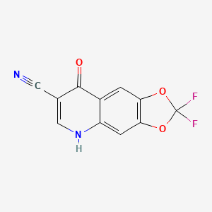 molecular formula C11H4F2N2O3 B3373936 2,2-Difluoro-8-oxo-5,8-dihydro-2H-[1,3]dioxolo[4,5-g]quinoline-7-carbonitrile CAS No. 1016782-99-2