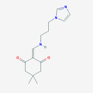 molecular formula C15H21N3O2 B337397 2-[(3-imidazol-1-ylpropylamino)methylidene]-5,5-dimethylcyclohexane-1,3-dione 