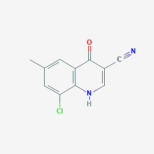 molecular formula C11H7ClN2O B3373973 8-Chloro-6-methyl-4-oxo-1,4-dihydroquinoline-3-carbonitrile CAS No. 1016827-93-2