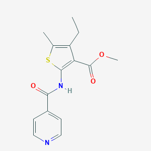 molecular formula C15H16N2O3S B337399 Methyl 4-ethyl-2-(isonicotinoylamino)-5-methyl-3-thiophenecarboxylate 