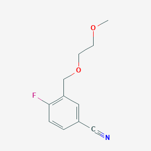 molecular formula C11H12FNO2 B3373991 4-Fluoro-3-[(2-methoxyethoxy)methyl]benzonitrile CAS No. 1016842-52-6
