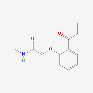 molecular formula C12H15NO3 B3374013 N-methyl-2-(2-propanoylphenoxy)acetamide CAS No. 1016877-69-2
