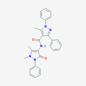 molecular formula C28H25N5O2 B337402 N-(1,5-dimethyl-3-oxo-2-phenyl-2,3-dihydro-1H-pyrazol-4-yl)-5-methyl-1,3-diphenyl-1H-pyrazole-4-carboxamide 