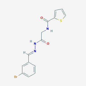 molecular formula C14H12BrN3O2S B337410 N-{2-[2-(3-bromobenzylidene)hydrazino]-2-oxoethyl}-2-thiophenecarboxamide 