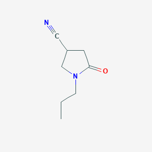 molecular formula C8H12N2O B3374126 5-Oxo-1-propylpyrrolidine-3-carbonitrile CAS No. 1017397-60-2
