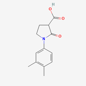 molecular formula C13H15NO3 B3374133 1-(3,4-Dimethylphenyl)-2-oxopyrrolidine-3-carboxylic acid CAS No. 1017417-05-8