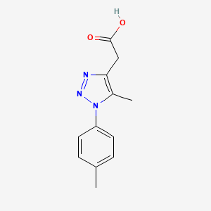 molecular formula C12H13N3O2 B3374152 2-[5-methyl-1-(4-methylphenyl)-1H-1,2,3-triazol-4-yl]acetic acid CAS No. 1017423-18-5