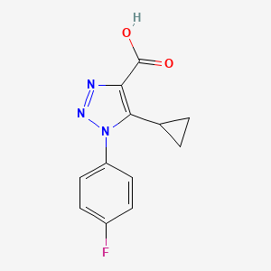 molecular formula C12H10FN3O2 B3374156 5-cyclopropyl-1-(4-fluorophenyl)-1H-1,2,3-triazole-4-carboxylic acid CAS No. 1017423-32-3
