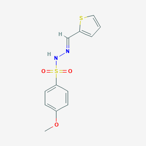 molecular formula C12H12N2O3S2 B337416 4-methoxy-N'-(2-thienylmethylene)benzenesulfonohydrazide 