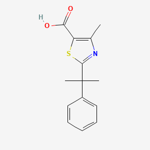 molecular formula C14H15NO2S B3374190 4-Methyl-2-(2-phenylpropan-2-yl)-1,3-thiazole-5-carboxylic acid CAS No. 1017449-27-2