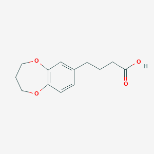 molecular formula C13H16O4 B3374269 4-(3,4-dihydro-2H-1,5-benzodioxepin-7-yl)butanoic acid CAS No. 1018054-02-8