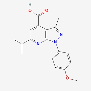 molecular formula C18H19N3O3 B3374275 6-Isopropyl-1-(4-methoxyphenyl)-3-methyl-1H-pyrazolo[3,4-b]pyridine-4-carboxylic acid CAS No. 1018127-49-5