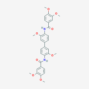 molecular formula C32H32N2O8 B337430 N-{4'-[(3,4-dimethoxybenzoyl)amino]-3,3'-dimethoxy[1,1'-biphenyl]-4-yl}-3,4-dimethoxybenzamide 