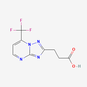 molecular formula C9H7F3N4O2 B3374384 3-(7-(Trifluoromethyl)-[1,2,4]triazolo[1,5-a]pyrimidin-2-yl)propanoic acid CAS No. 1018170-82-5