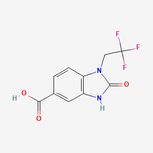 molecular formula C10H7F3N2O3 B3374442 2-oxo-1-(2,2,2-trifluoroethyl)-2,3-dihydro-1H-1,3-benzodiazole-5-carboxylic acid CAS No. 1019342-70-1