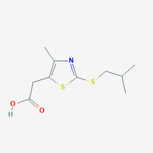 molecular formula C10H15NO2S2 B3374447 2-{4-Methyl-2-[(2-methylpropyl)sulfanyl]-1,3-thiazol-5-yl}acetic acid CAS No. 1019352-39-6