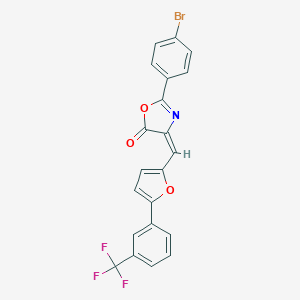 molecular formula C21H11BrF3NO3 B337452 2-(4-bromophenyl)-4-({5-[3-(trifluoromethyl)phenyl]-2-furyl}methylene)-1,3-oxazol-5(4H)-one 