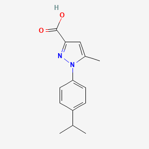 molecular formula C14H16N2O2 B3374551 1-(4-Isopropyl-phenyl)-5-methyl-1H-pyrazole-3-carboxylic acid CAS No. 1020724-11-1