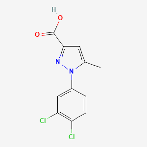 molecular formula C11H8Cl2N2O2 B3374556 1-(3,4-dichlorophenyl)-5-methyl-1H-pyrazole-3-carboxylic acid CAS No. 1020724-32-6