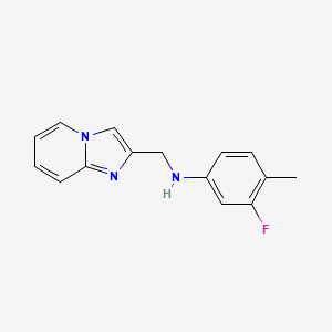 molecular formula C15H14FN3 B3374578 3-fluoro-N-(imidazo[1,2-a]pyridin-2-ylmethyl)-4-methylaniline CAS No. 1020955-83-2