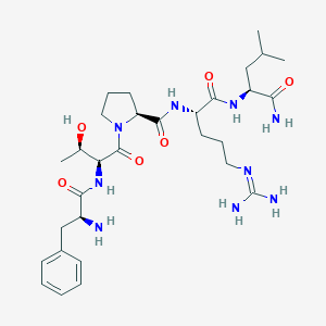 molecular formula C30H49N9O6 B033746 苯丙氨酸-苏氨酸-脯氨酸-精氨酸-亮氨酸-NH2 CAS No. 104191-78-8
