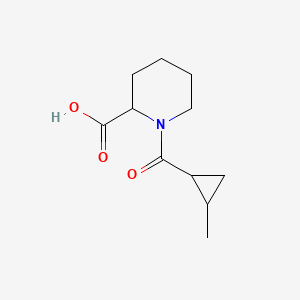 molecular formula C11H17NO3 B3374699 1-(2-Methylcyclopropanecarbonyl)piperidine-2-carboxylic acid CAS No. 1032056-94-2