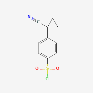 molecular formula C10H8ClNO2S B3374713 4-(1-Cyanocyclopropyl)benzene-1-sulfonyl chloride CAS No. 1034047-28-3