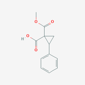 molecular formula C12H12O4 B3374716 1-(Methoxycarbonyl)-2-phenylcyclopropane-1-carboxylic acid CAS No. 1034147-27-7