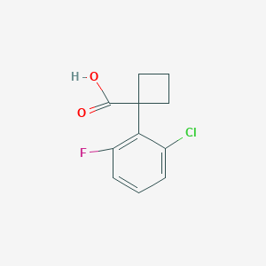 molecular formula C11H10ClFO2 B3374743 1-(2-Chloro-6-fluorophenyl)cyclobutanecarboxylic Acid CAS No. 1037131-07-9
