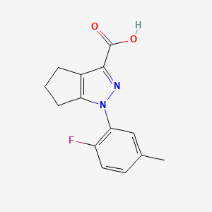 molecular formula C14H13FN2O2 B3374755 1-(2-fluoro-5-methylphenyl)-1H,4H,5H,6H-cyclopenta[c]pyrazole-3-carboxylic acid CAS No. 1038738-52-1