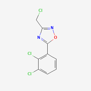 molecular formula C9H5Cl3N2O B3374782 3-(Chloromethyl)-5-(2,3-dichlorophenyl)-1,2,4-oxadiazole CAS No. 1039885-60-3
