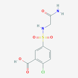 molecular formula C9H9ClN2O5S B3374790 5-[(Carbamoylmethyl)sulfamoyl]-2-chlorobenzoic acid CAS No. 1040335-21-4