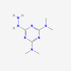 molecular formula C7H15N7 B3374797 2,4-Bis(dimethylamino)-6-hydrazino-1,3,5-triazine CAS No. 10409-78-6