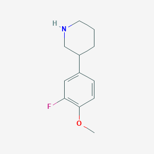 molecular formula C12H16FNO B3374865 3-(3-Fluoro-4-methoxyphenyl)piperidine CAS No. 1044768-72-0