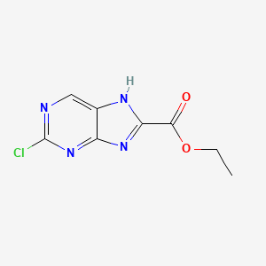 molecular formula C8H7ClN4O2 B3374868 Ethyl 2-chloro-9H-purine-8-carboxylate CAS No. 1044772-74-8