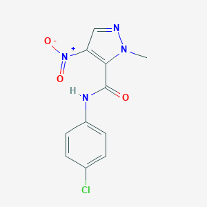 molecular formula C11H9ClN4O3 B337487 N-(4-chlorophenyl)-1-methyl-4-nitro-1H-pyrazole-5-carboxamide 