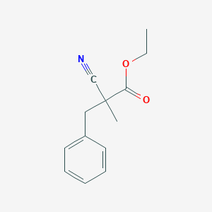molecular formula C13H15NO2 B3374892 2-氰基-2-甲基-3-苯基丙酸乙酯 CAS No. 104876-35-9