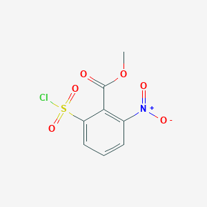 molecular formula C8H6ClNO6S B3374895 Methyl 2-(chlorosulfonyl)-6-nitrobenzoate CAS No. 104898-55-7