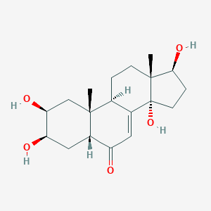 molecular formula C19H28O5 B033749 5β-雄甾-7-烯-6-酮，2β,3β,14,17β-四羟基- CAS No. 19892-42-3