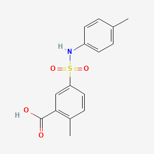 molecular formula C15H15NO4S B3374912 2-methyl-5-[(4-methylphenyl)sulfamoyl]benzoic Acid CAS No. 104941-56-2