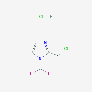 molecular formula C5H6Cl2F2N2 B3374917 2-(氯甲基)-1-(二氟甲基)-1H-咪唑盐酸盐 CAS No. 1049718-73-1