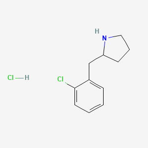 molecular formula C11H15Cl2N B3374937 2-[(2-Chlorophenyl)methyl]pyrrolidine hydrochloride CAS No. 1049735-96-7