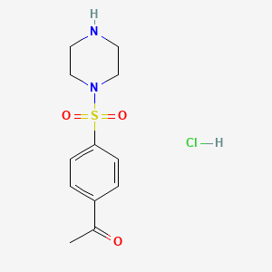 molecular formula C12H17ClN2O3S B3374942 1-[4-(Piperazine-1-sulfonyl)phenyl]ethan-1-one hydrochloride CAS No. 1049756-81-1
