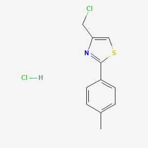 molecular formula C11H11Cl2NS B3374948 4-(Chloromethyl)-2-(4-methylphenyl)-1,3-thiazole hydrochloride CAS No. 1049764-74-0