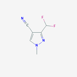 molecular formula C6H5F2N3 B3374964 3-(difluoromethyl)-1-methyl-1H-pyrazole-4-carbonitrile CAS No. 1049772-84-0