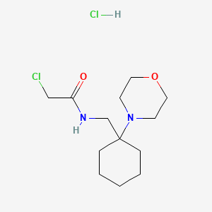 molecular formula C13H24Cl2N2O2 B3375002 2-chloro-N-{[1-(morpholin-4-yl)cyclohexyl]methyl}acetamide hydrochloride CAS No. 1051941-67-3