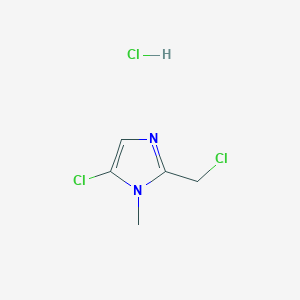 molecular formula C5H7Cl3N2 B3375013 5-chloro-2-(chloromethyl)-1-methyl-1H-imidazole hydrochloride CAS No. 1052530-04-7